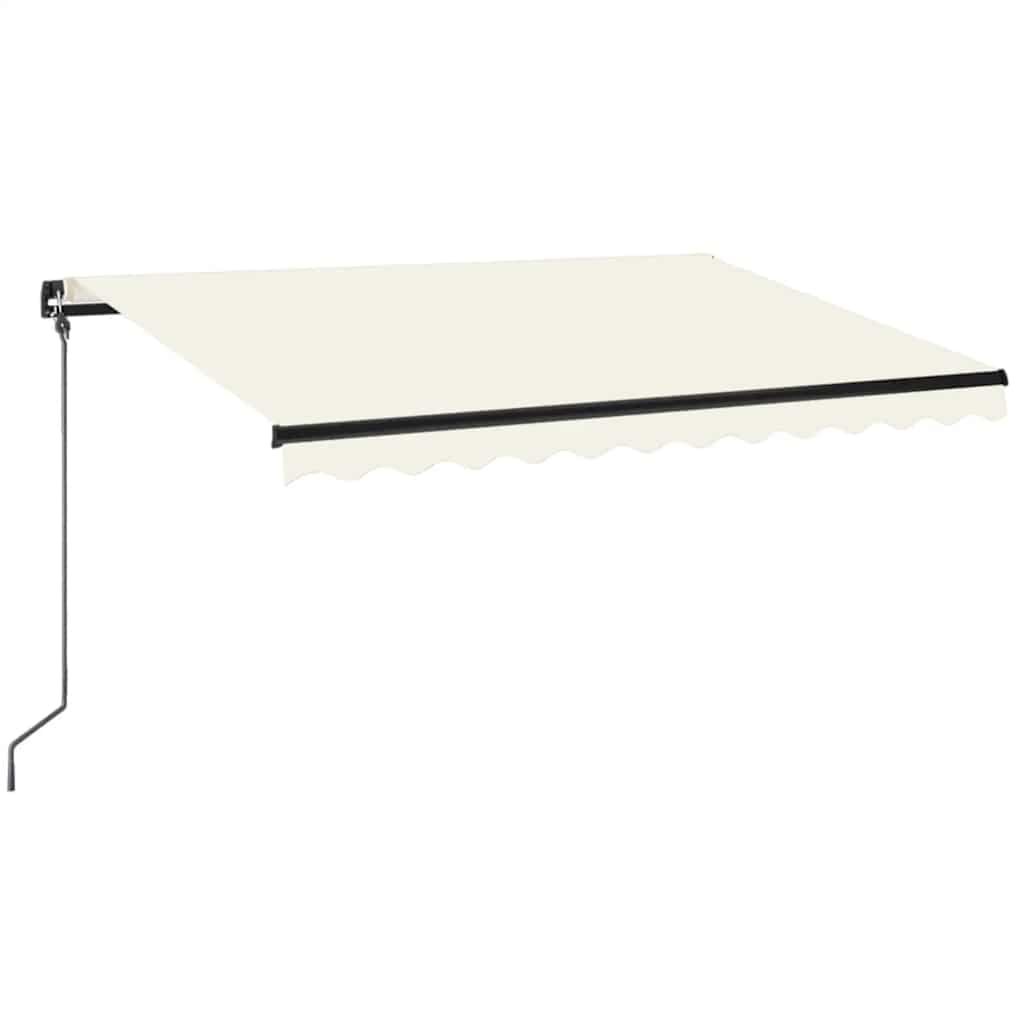 Ręcznie zwijana markiza z LED, 350 x 250 cm, kremowa