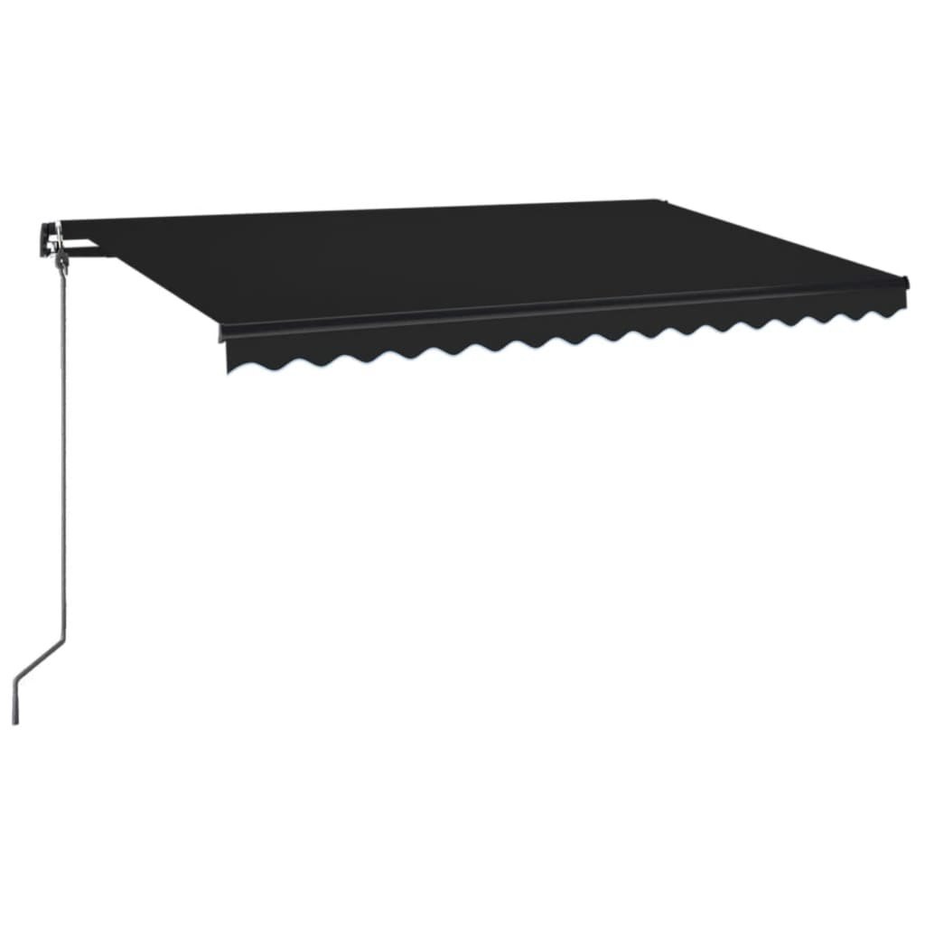 Ręcznie zwijana markiza z LED, 400 x 350 cm, antracytowa