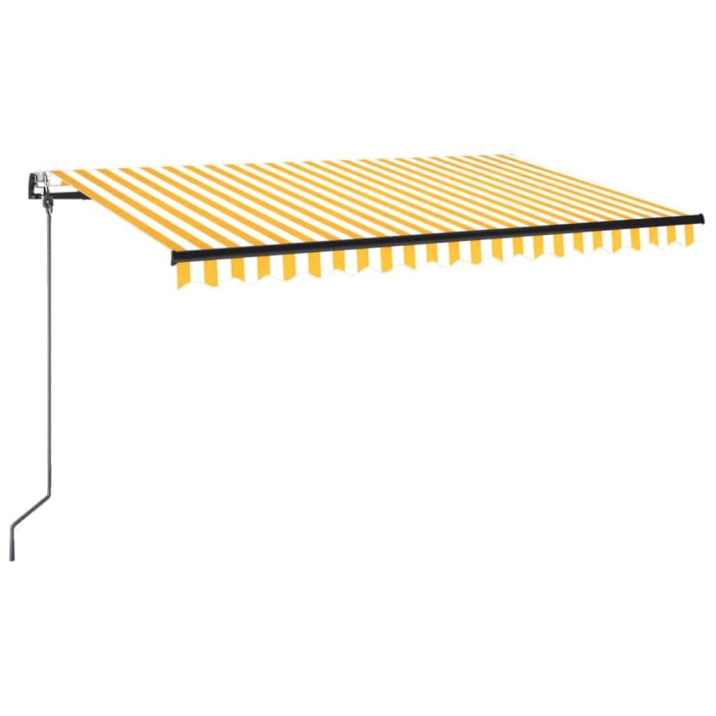 Automatycznie zwijana markiza, 400 x 350 cm, żółto-biała
