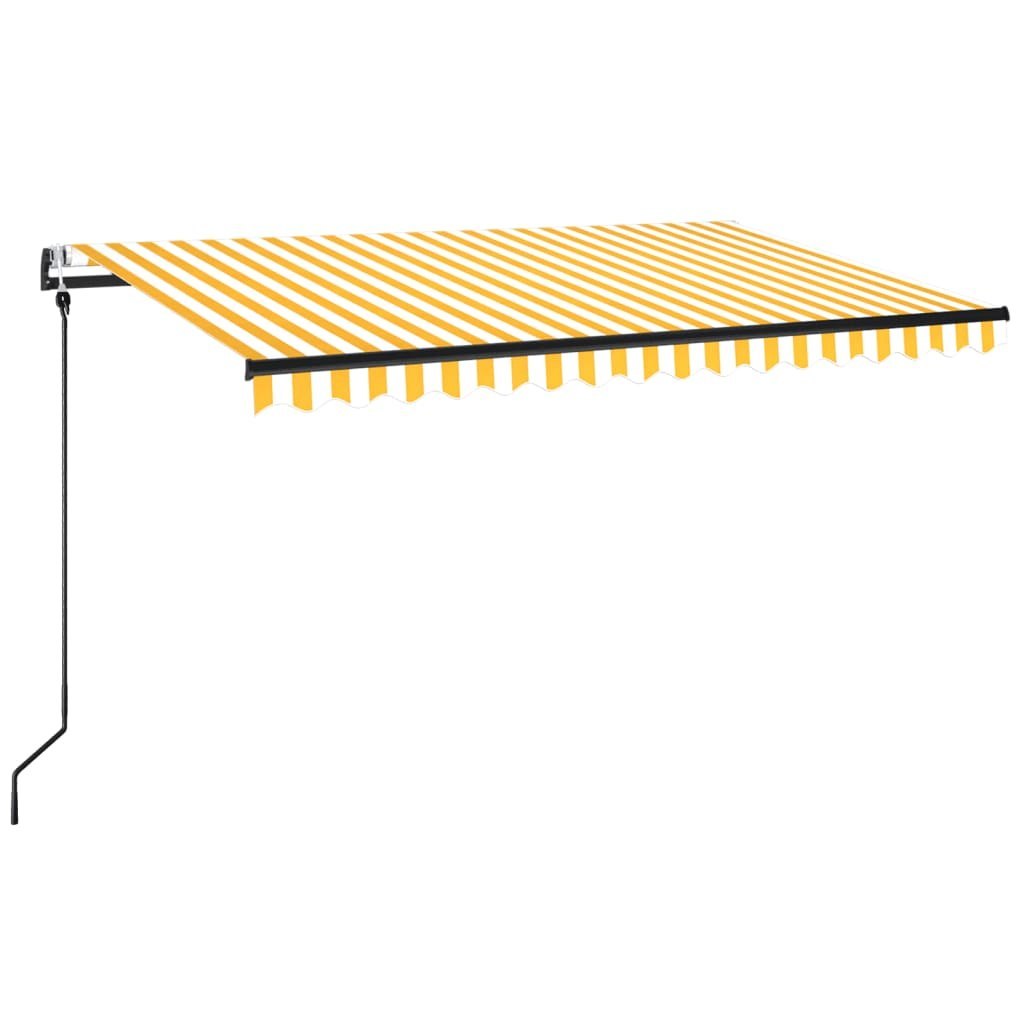 Automatycznie zwijana markiza, 450x350 cm, żółto-biała