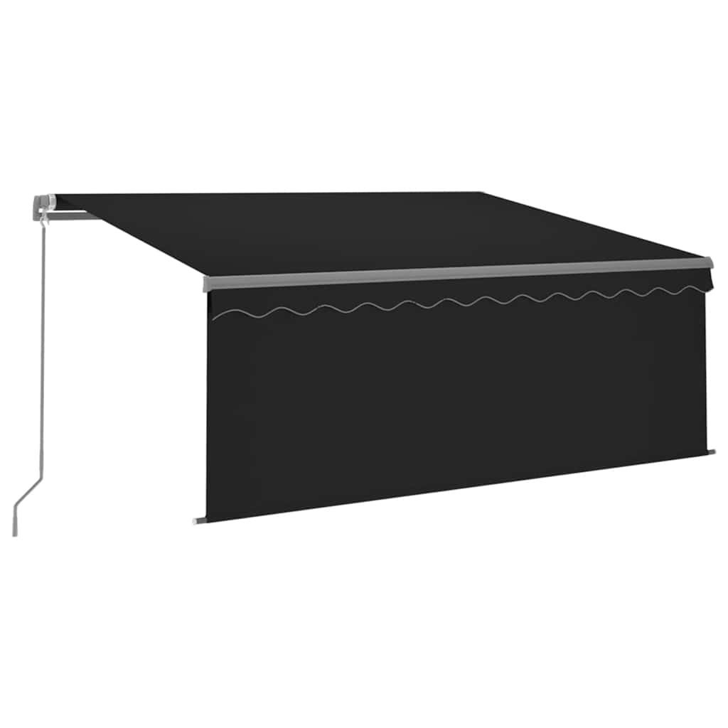 Ręcznie zwijana markiza z zasłoną i LED, 3,5x2,5 m, antracytowa