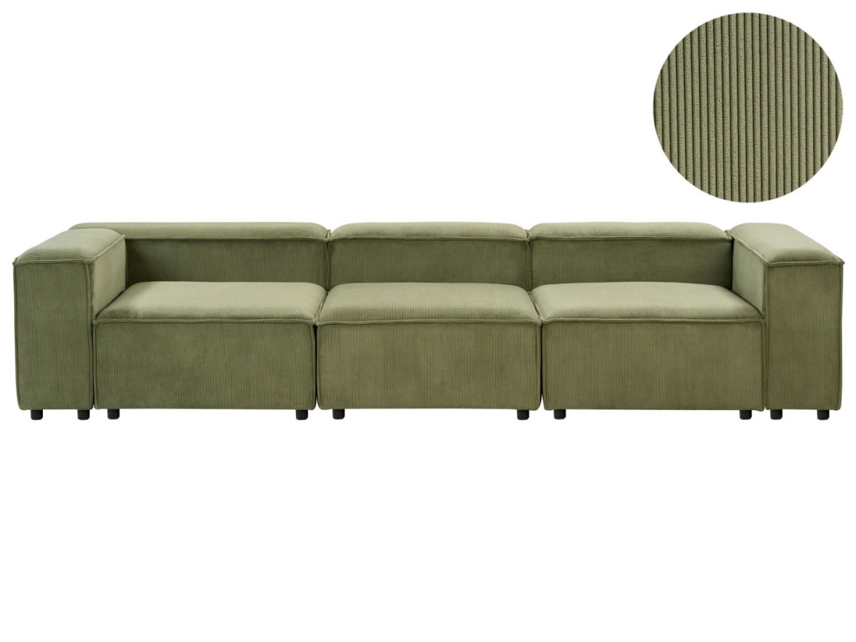 Sofa modułowa dla 3 osób Sztruks Zielony