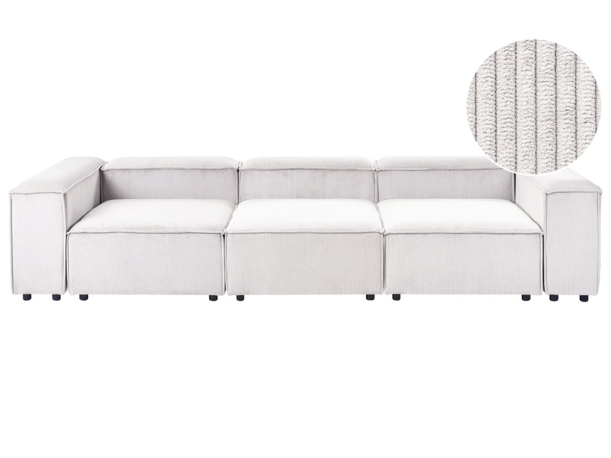 Sofa modułowa dla 3 osób Sztruks Złamana biel