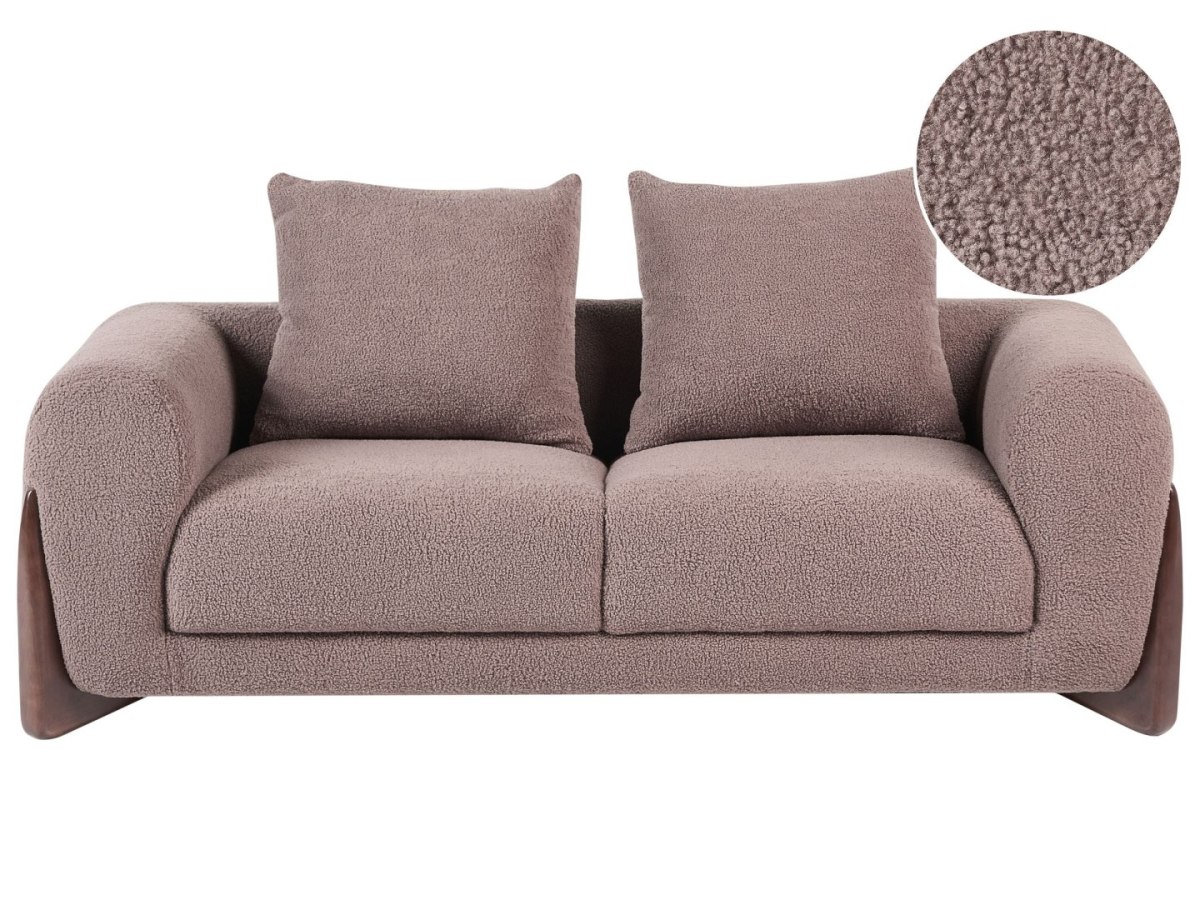 Sofa dla 2 osób VINLIDEN Boucle Brązowy