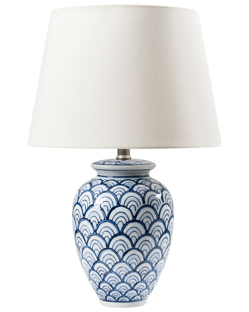 Lampa stołowa JAUCA Porcelana Biały/ niebieski