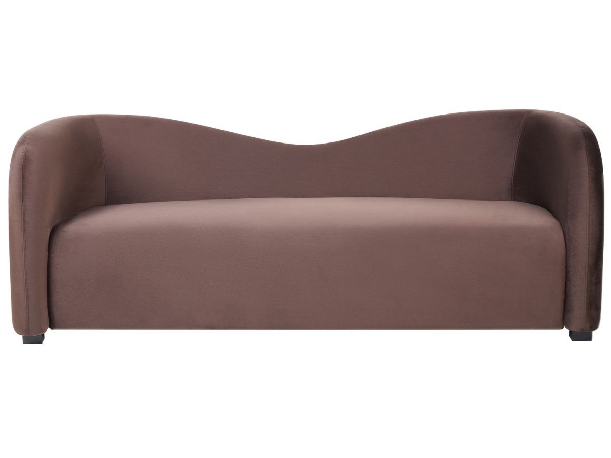 Sofa dla 3 osób VELTADA Welur Ciemnobrązowy