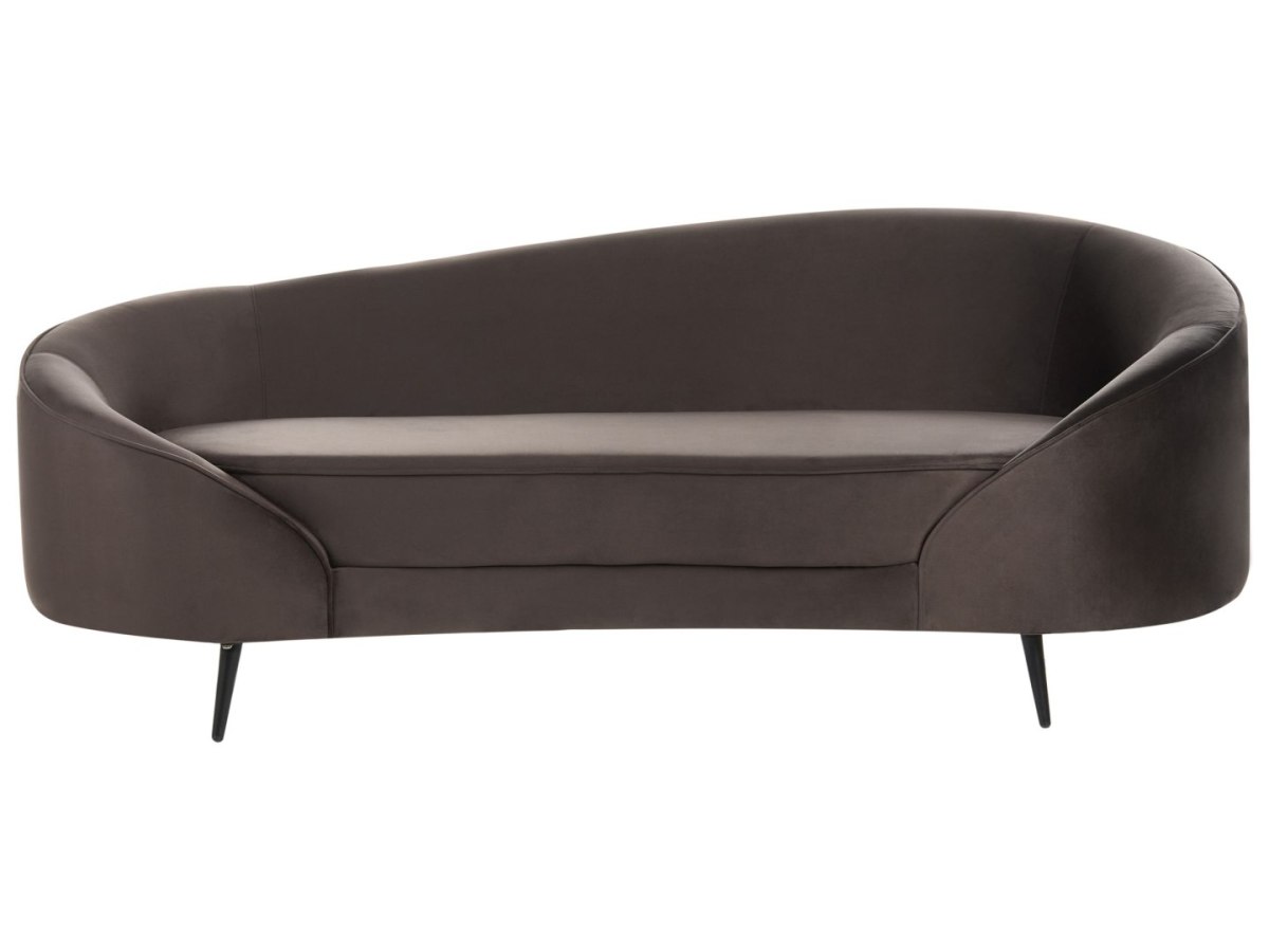 Sofa dla 2 osób SAVAR Welur Ciemnobrązowy