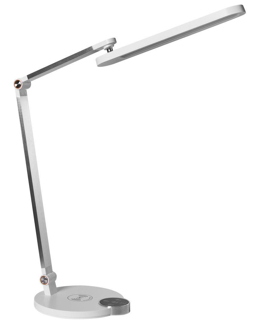 Lampa biurkowa LED CAROY Z ładowarką indukcyjną Biały