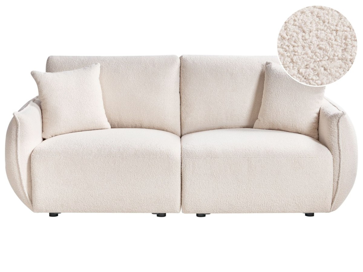 Sofa modułowa dla 2 osób Boucle Złamana biel