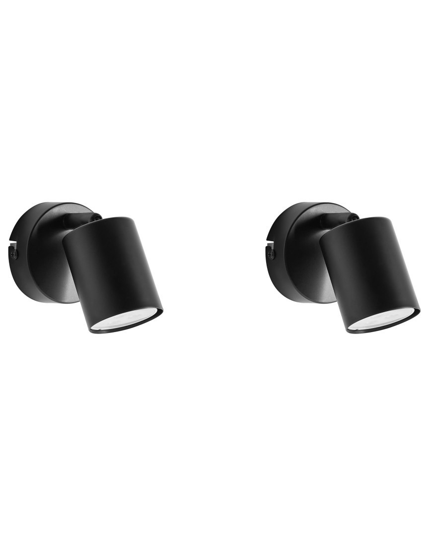 Zestaw 2 lamp ściennych NYANDO Metal Czarny