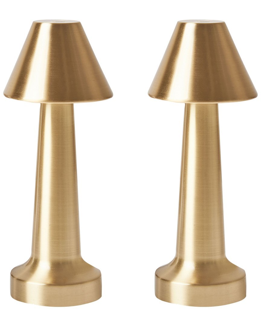 Zestaw 2 bezprzewodowych lamp stołowych LED JOANES Ze ściemniaczem Metal Złoty