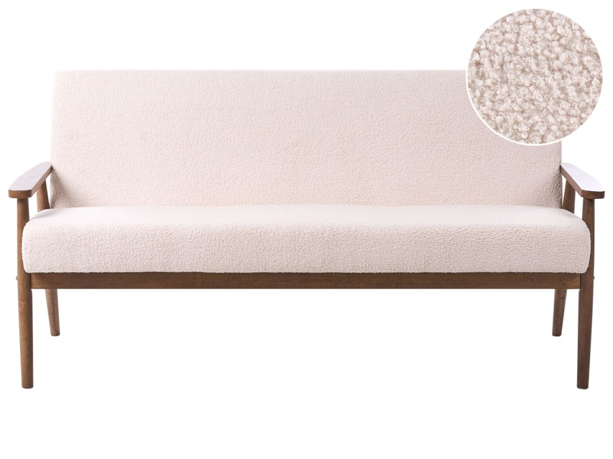 Sofa dla 3 osób ESRUM Boucle Ciemny brąz/ beżowy