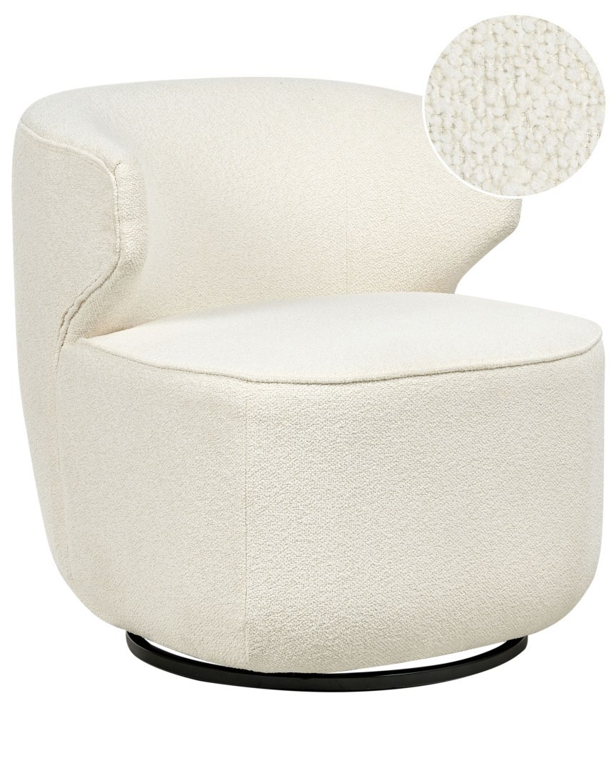 Fotel obrotowy MOLLEBY Boucle Złamana biel