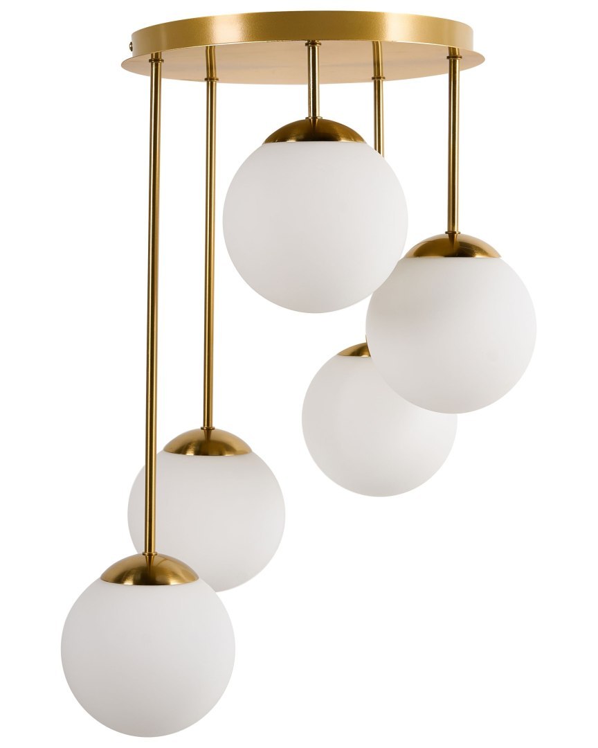 Lampa wisząca 5-punktowa RIANA Metal Mosiężny