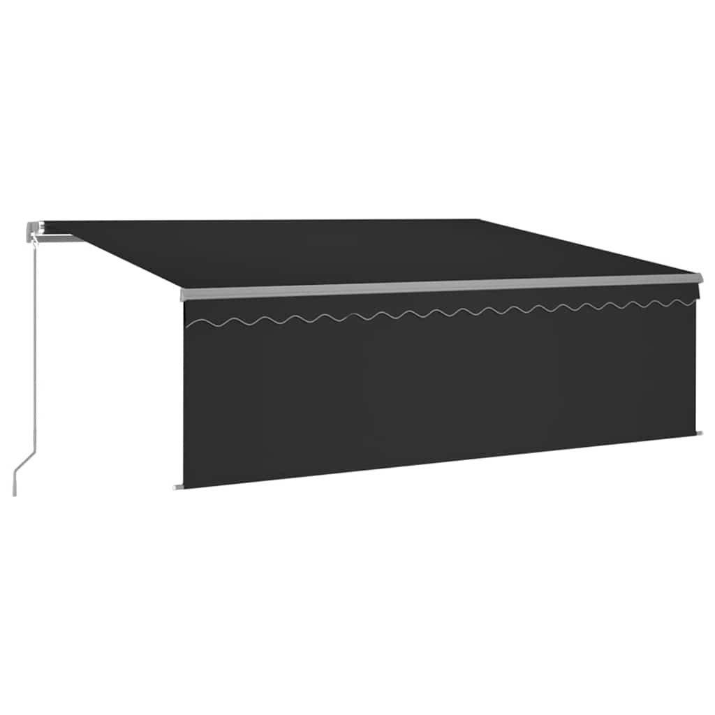 Ręcznie zwijana markiza z zasłoną i LED, 4,5x3 m, antracytowa Lumarko!