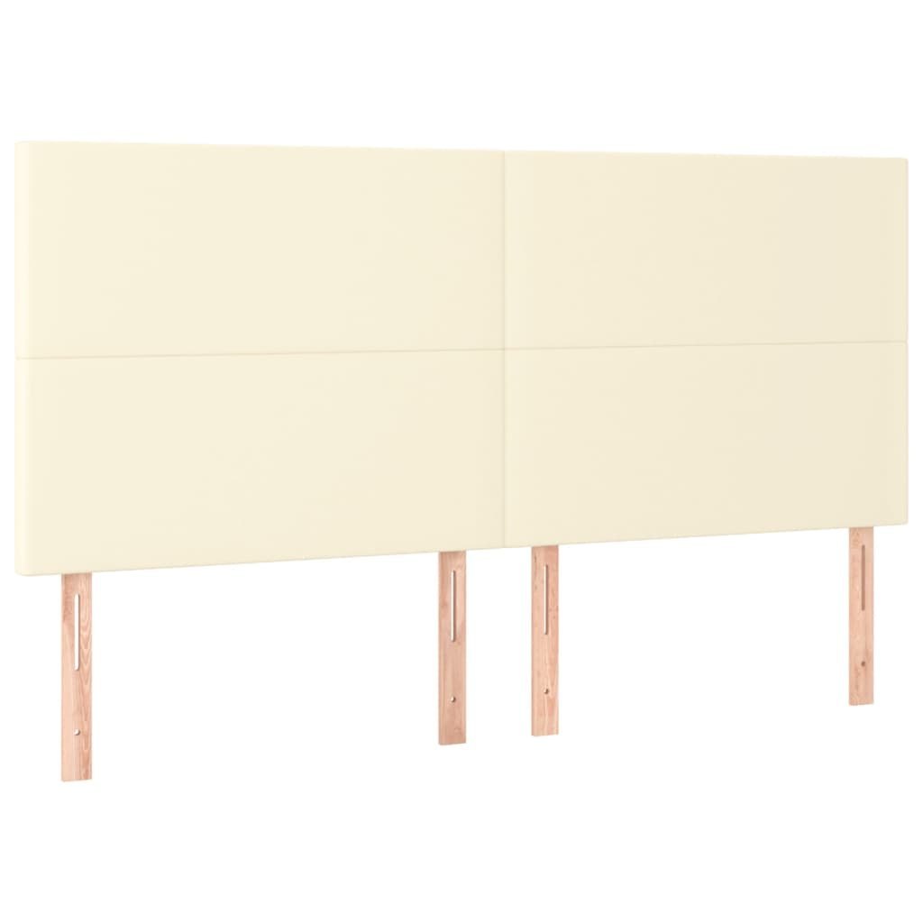 Zagłówek kremowy 200x5x118/128 cm skóra ekologiczna Lumarko!