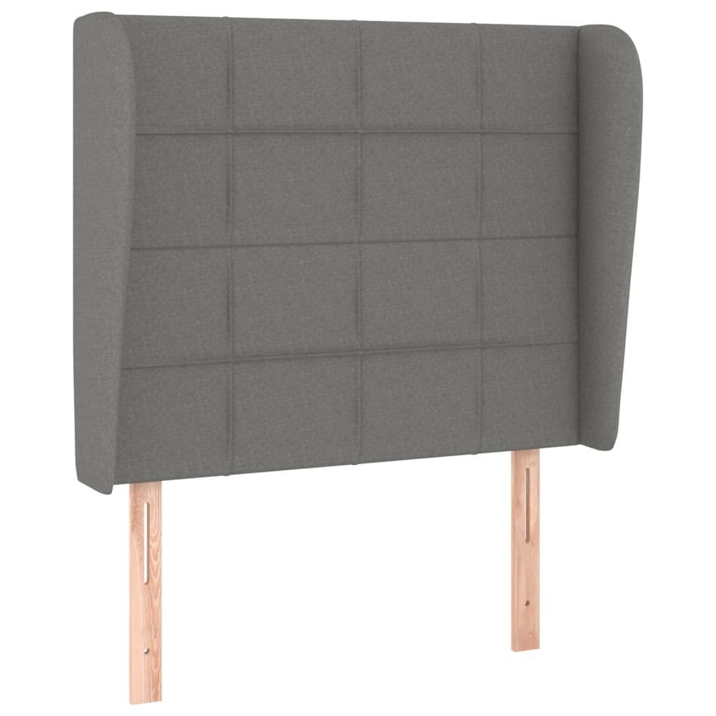Zagłówek uszak, ciemnoszary, 83x23x118/128 cm, tkanina Lumarko!
