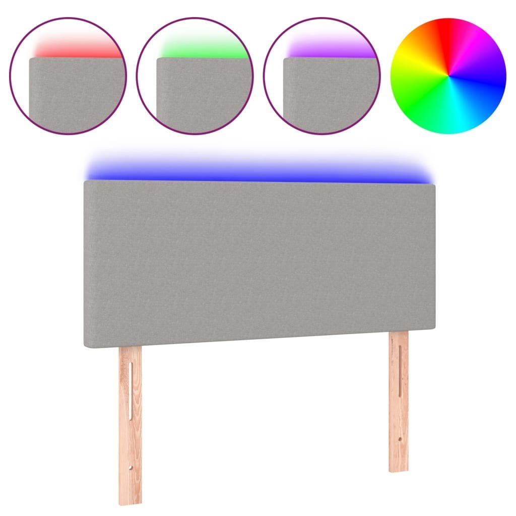 Zagłówek do łóżka z LED, jasnoszary, 80x5x78/88 cm, tkanina Lumarko!