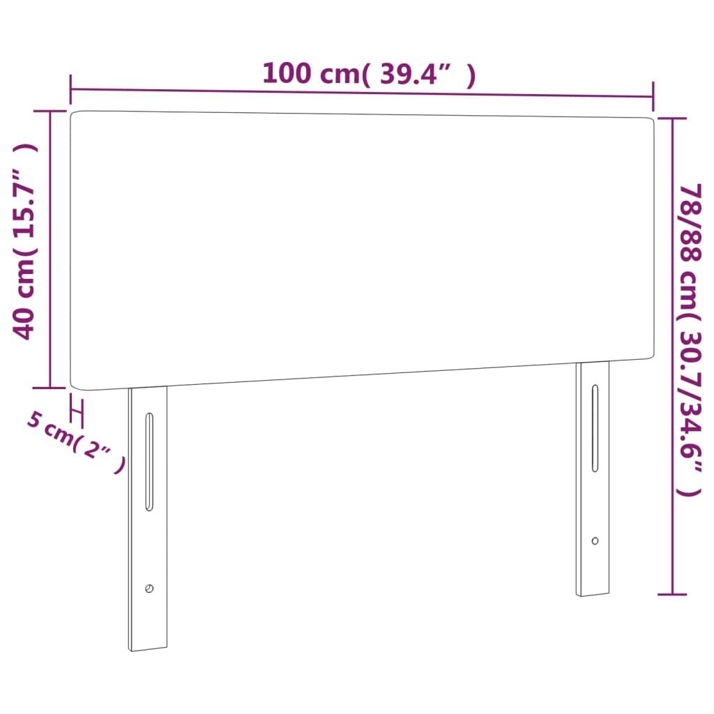 Zagłówek do łóżka z LED, taupe, 100x5x78/88 cm, tkanina Lumarko!