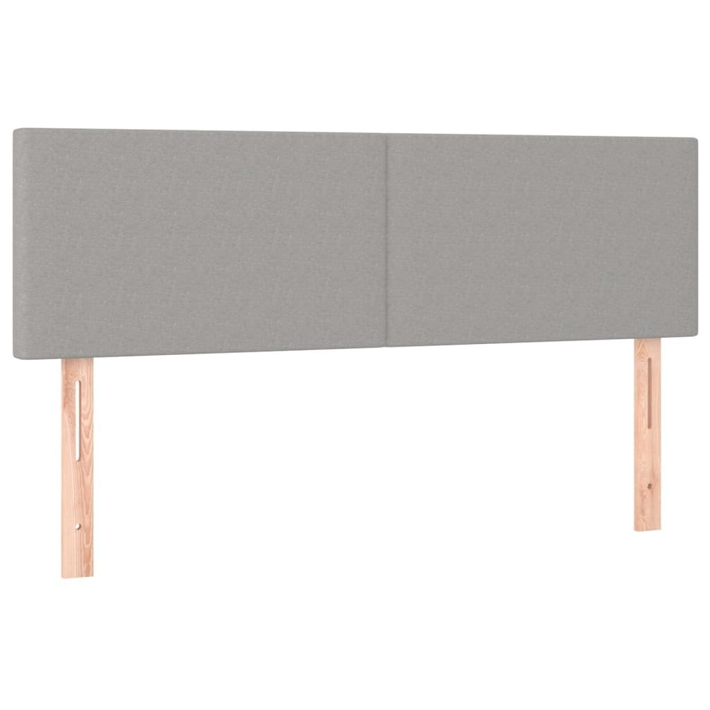 Zagłówek do łóżka z LED, jasnoszary, 144x5x78/88 cm, tkanina Lumarko!