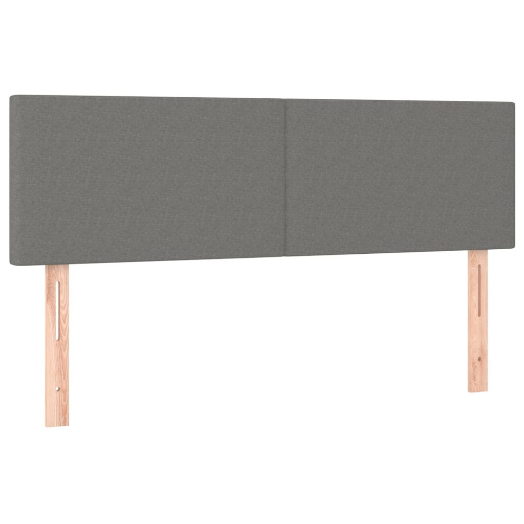 Zagłówek do łóżka z LED, ciemnoszary, 144x5x78/88 cm, tkanina Lumarko!