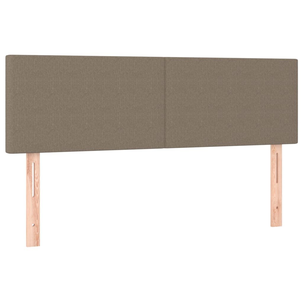 Zagłówek do łóżka z LED, taupe, 144x5x78/88 cm, tkanina Lumarko!