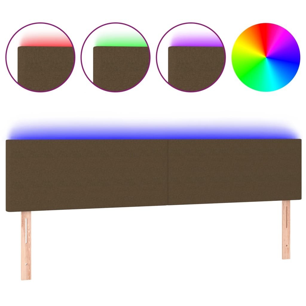 Zagłówek do łóżka z LED, ciemnobrązowy, 160x5x78/88 cm, tkanina Lumarko!
