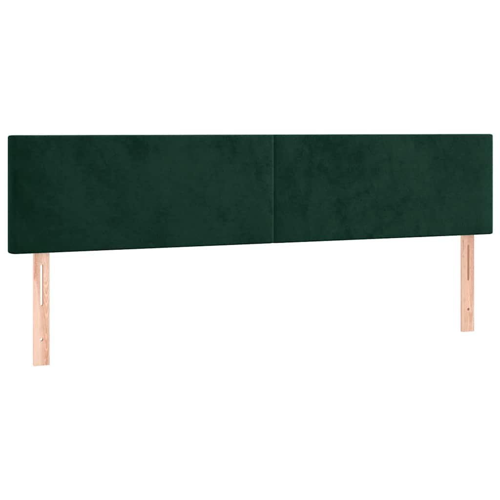 Zagłówek do łóżka z LED, ciemnozielony, 160x5x78/88 cm, aksamit Lumarko!