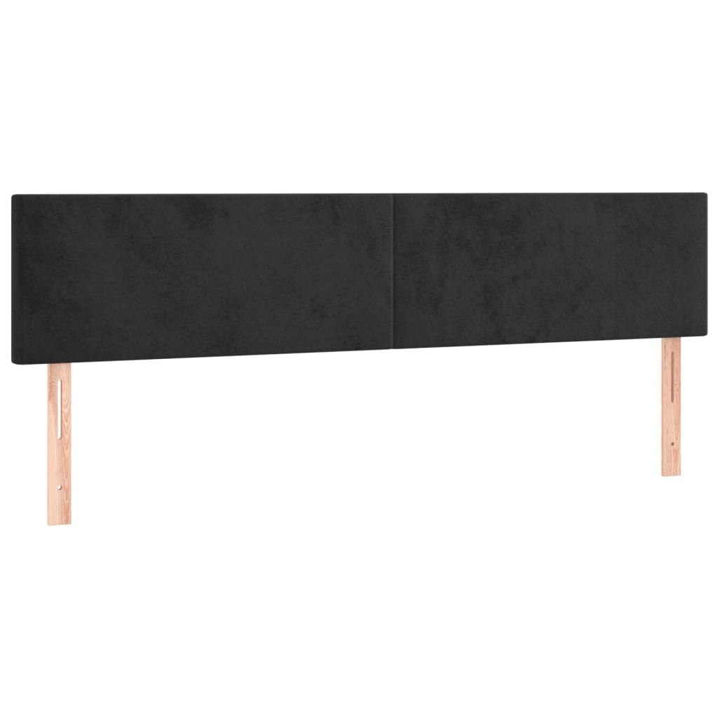 Zagłówek do łóżka z LED, czarny, 180x5x78/88 cm, aksamit Lumarko!