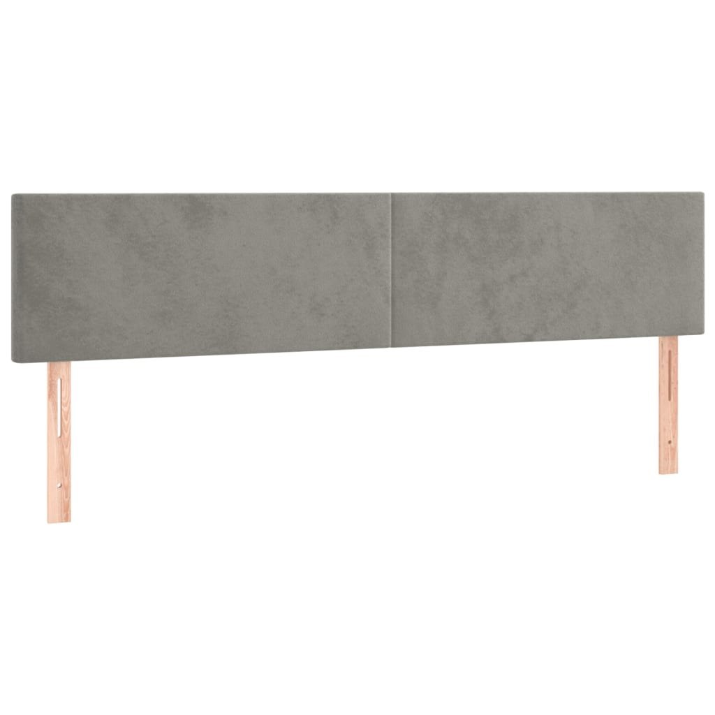Zagłówek do łóżka z LED, jasnoszary, 200x5x78/88 cm, aksamit Lumarko!
