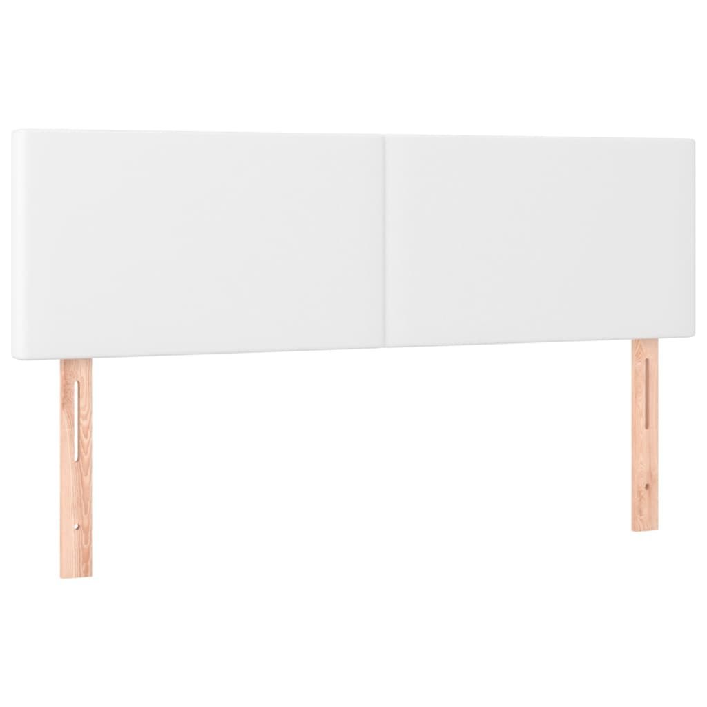 Zagłówek do łóżka z LED, biały, 144x5x78/88 cm, sztuczna skóra Lumarko!