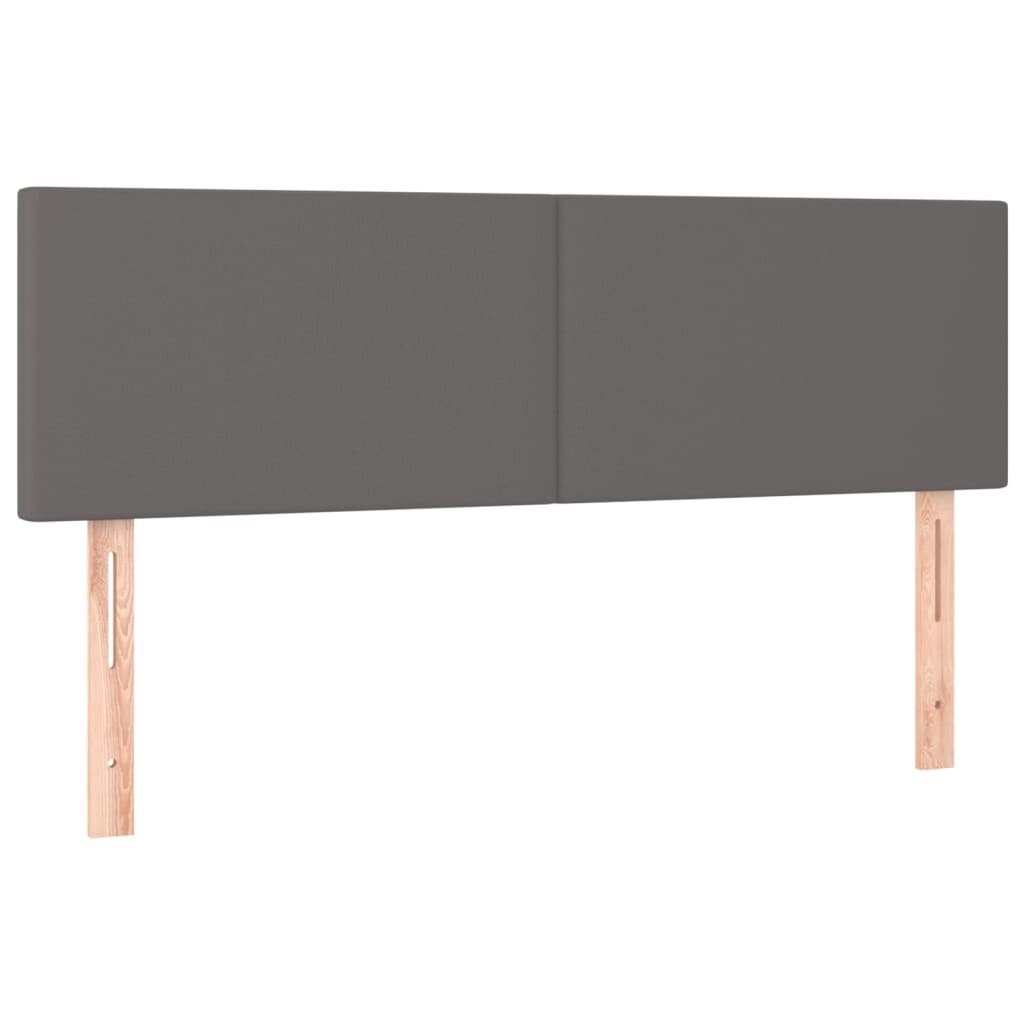 Zagłówek do łóżka z LED, szary, 144x5x78/88 cm, sztuczna skóra Lumarko!