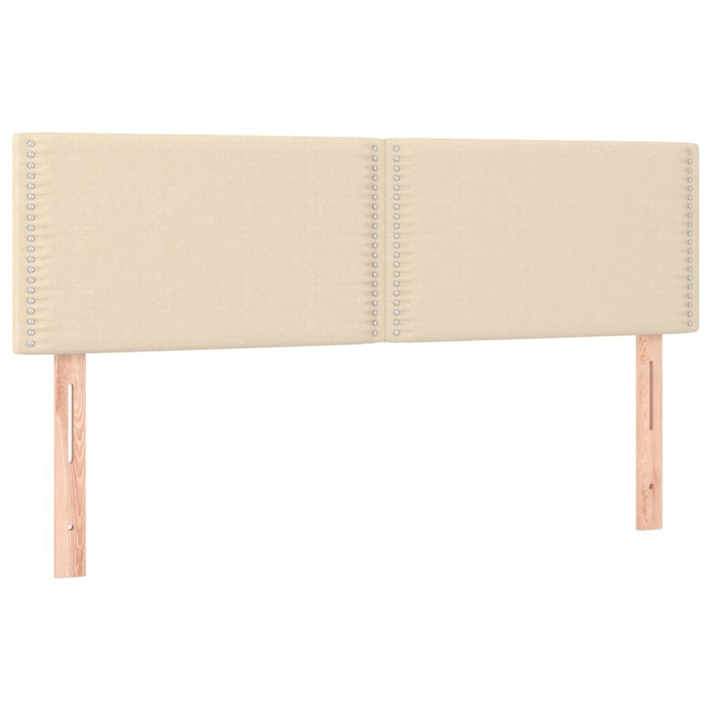 Zagłówek do łóżka z LED, kremowy, 144x5x78/88 cm, tkanina Lumarko!