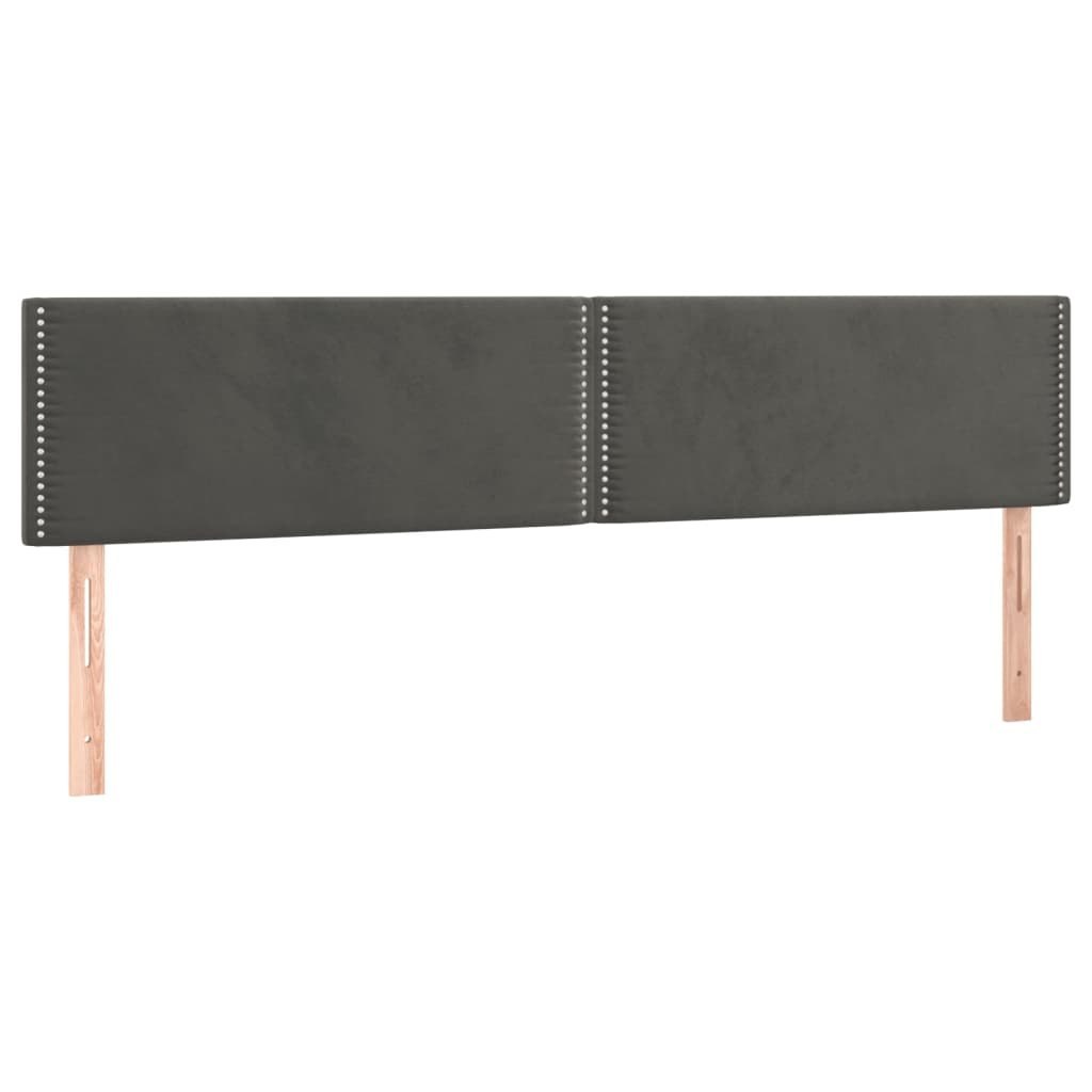 Zagłówek do łóżka z LED, ciemnoszary, 180x5x78/88 cm, aksamit Lumarko!