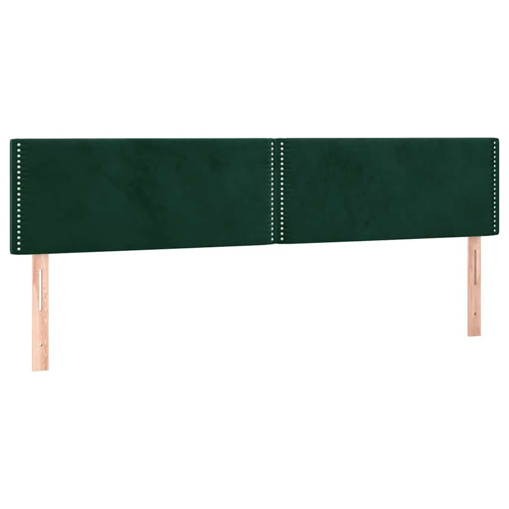 Zagłówek do łóżka z LED, ciemnozielony, 180x5x78/88 cm, aksamit Lumarko!