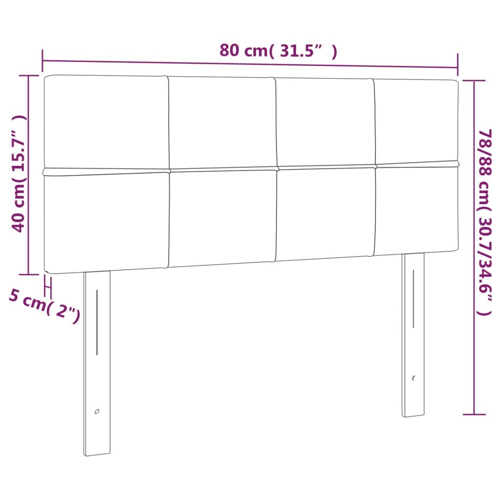 Zagłówek do łóżka z LED, kremowy, 80x5x78/88 cm, tkanina Lumarko!