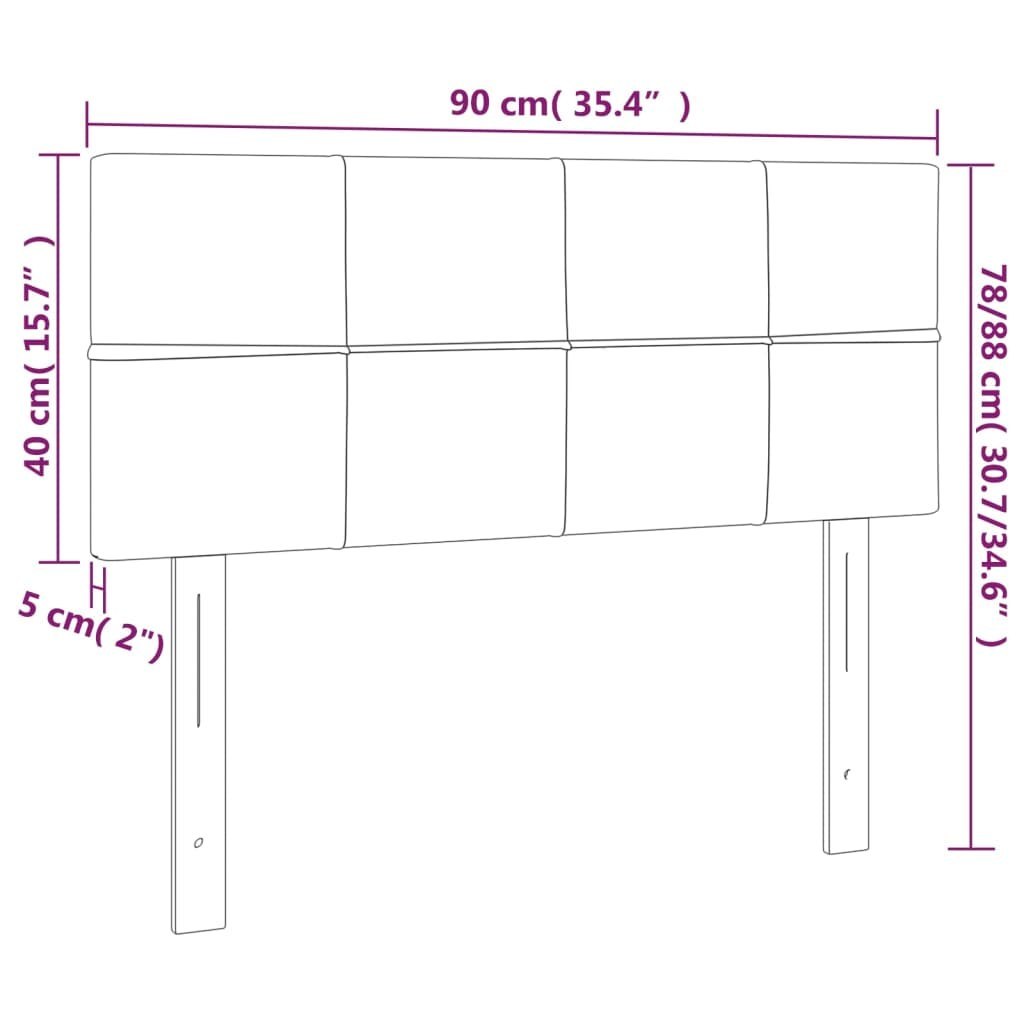 Zagłówek do łóżka z LED, kremowy, 90x5x78/88 cm, tkanina Lumarko!