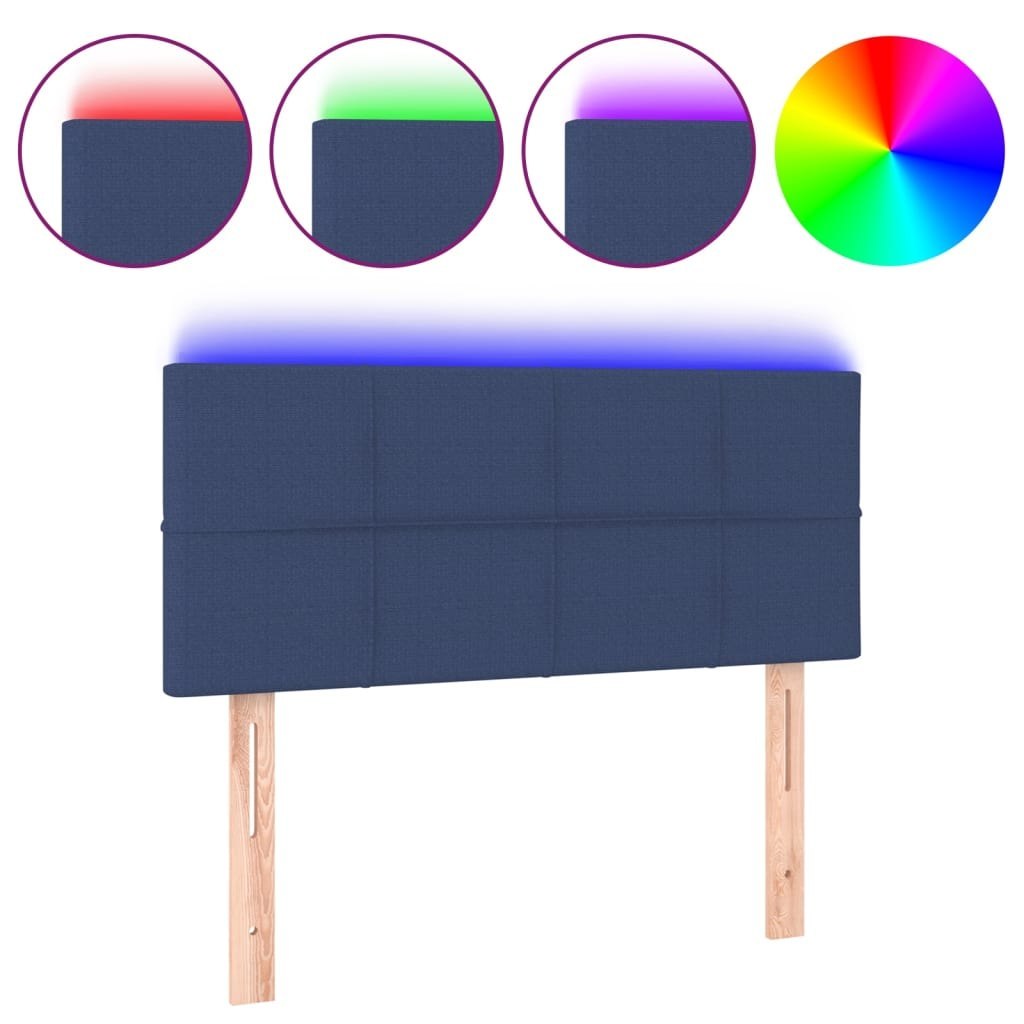 Zagłówek do łóżka z LED, niebieski, 100x5x78/88 cm, tkanina Lumarko!