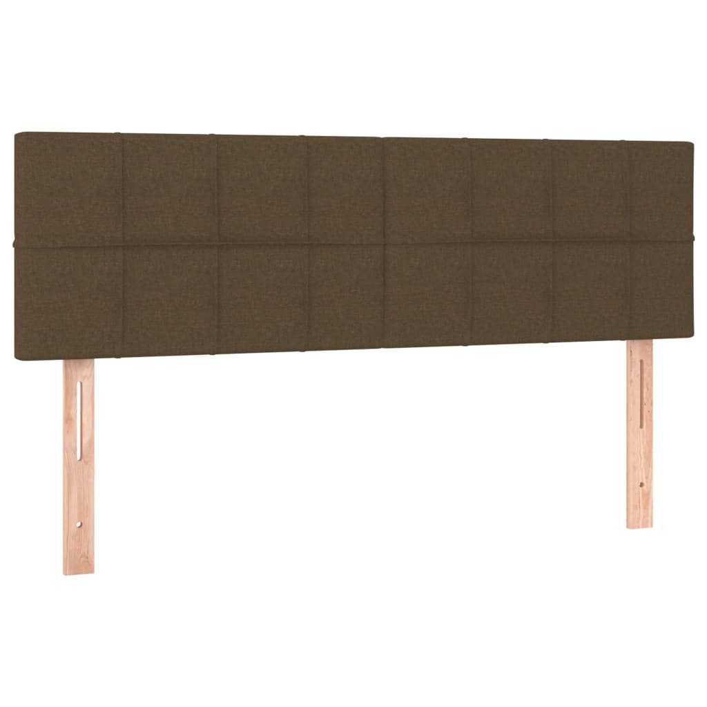Zagłówek do łóżka z LED, ciemnobrązowy, 144x5x78/88 cm, tkanina Lumarko!