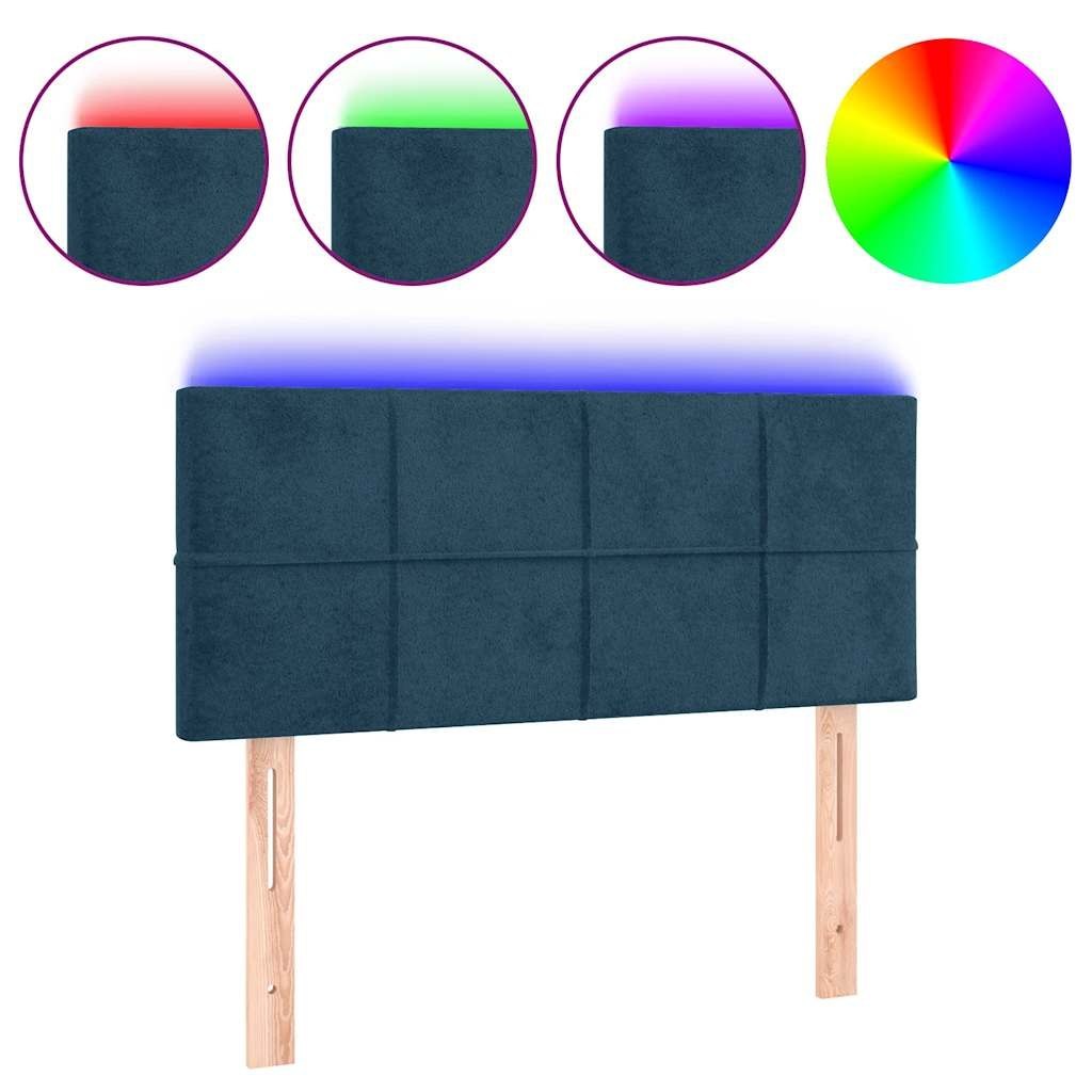 Zagłówek do łóżka z LED, ciemnoniebieski 80x5x78/88 cm, aksamit Lumarko!