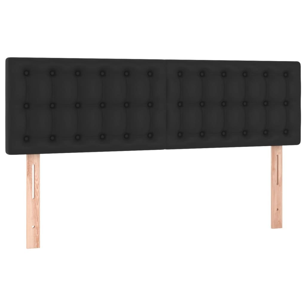 Zagłówek do łóżka z LED, czarny, 144x5x78/88 cm, sztuczna skóra Lumarko!