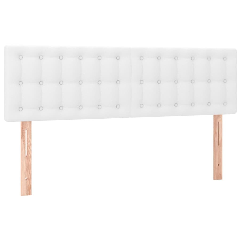 Zagłówek do łóżka z LED, biały, 144x5x78/88 cm, sztuczna skóra Lumarko!