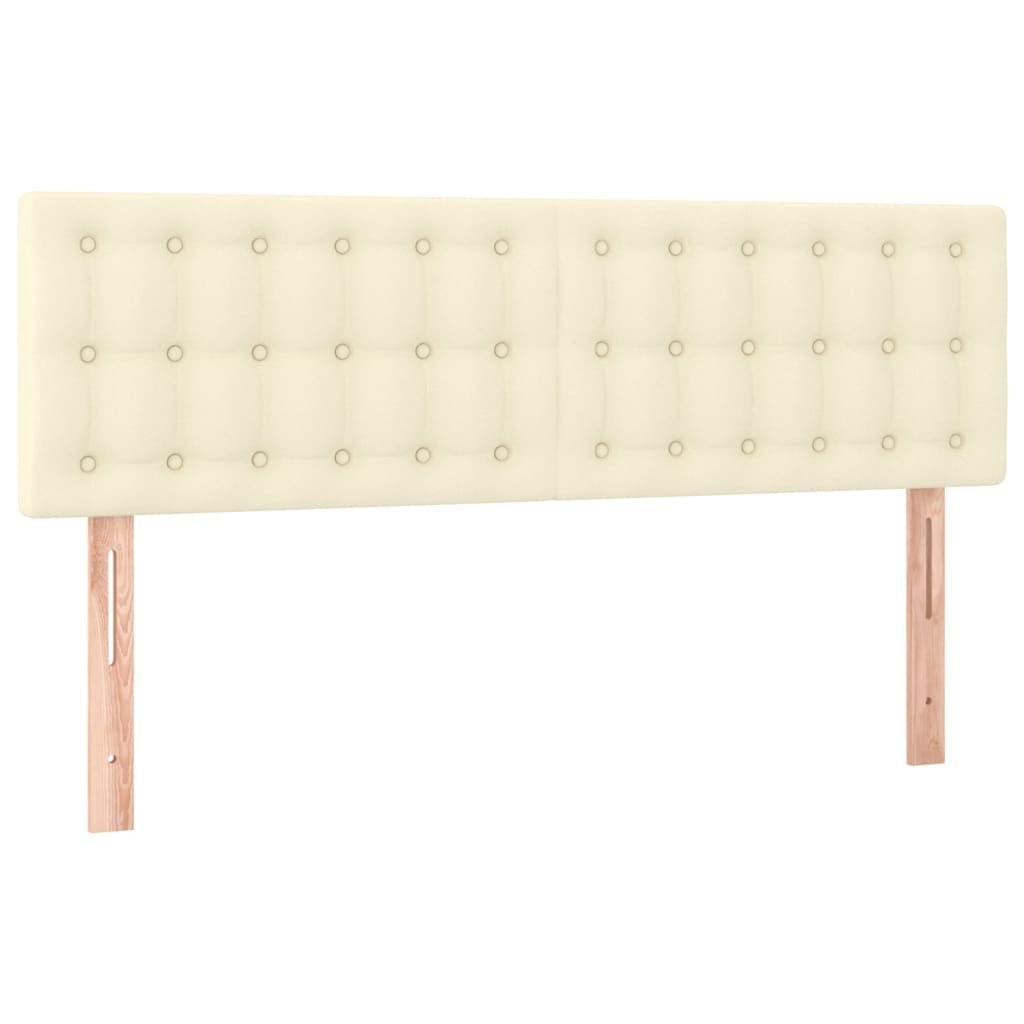 Zagłówek do łóżka z LED, kremowy, 144x5x78/88cm, sztuczna skóra Lumarko!