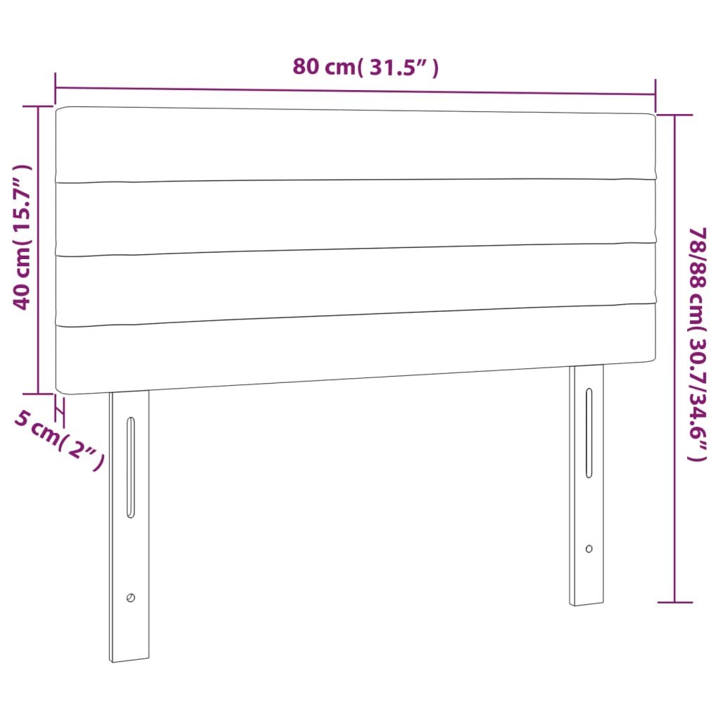 Zagłówek do łóżka z LED, czarny, 80x5x78/88 cm, tkanina Lumarko!