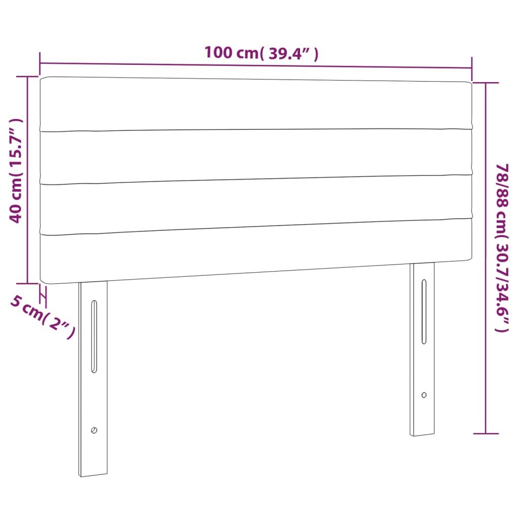 Zagłówek do łóżka z LED, czarny, 100x5x78/88 cm, tkanina Lumarko!
