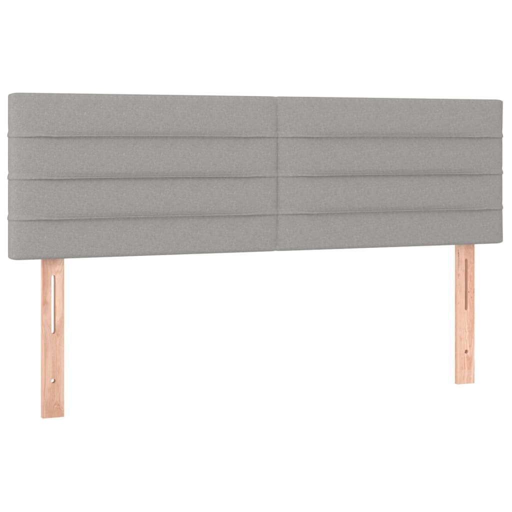 Zagłówek do łóżka z LED, jasnoszary, 144x5x78/88 cm, tkanina Lumarko!
