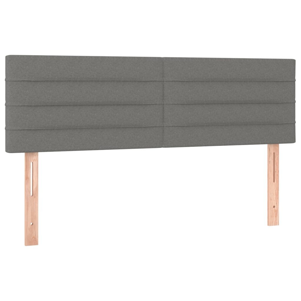 Zagłówek do łóżka z LED, ciemnoszary, 144x5x78/88 cm, tkanina Lumarko!