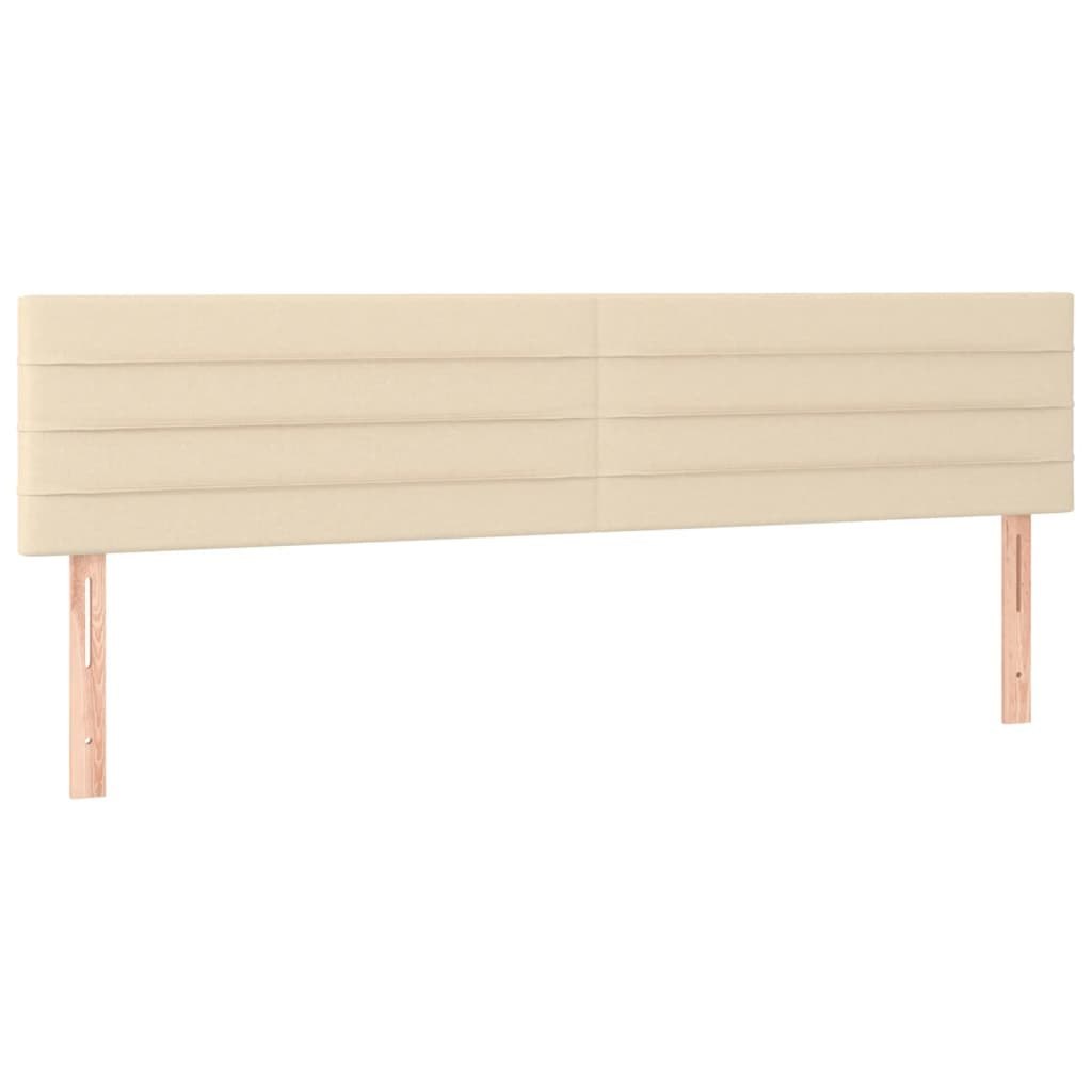 Zagłówek do łóżka z LED, kremowy, 200x5x78/88 cm, tkanina Lumarko!