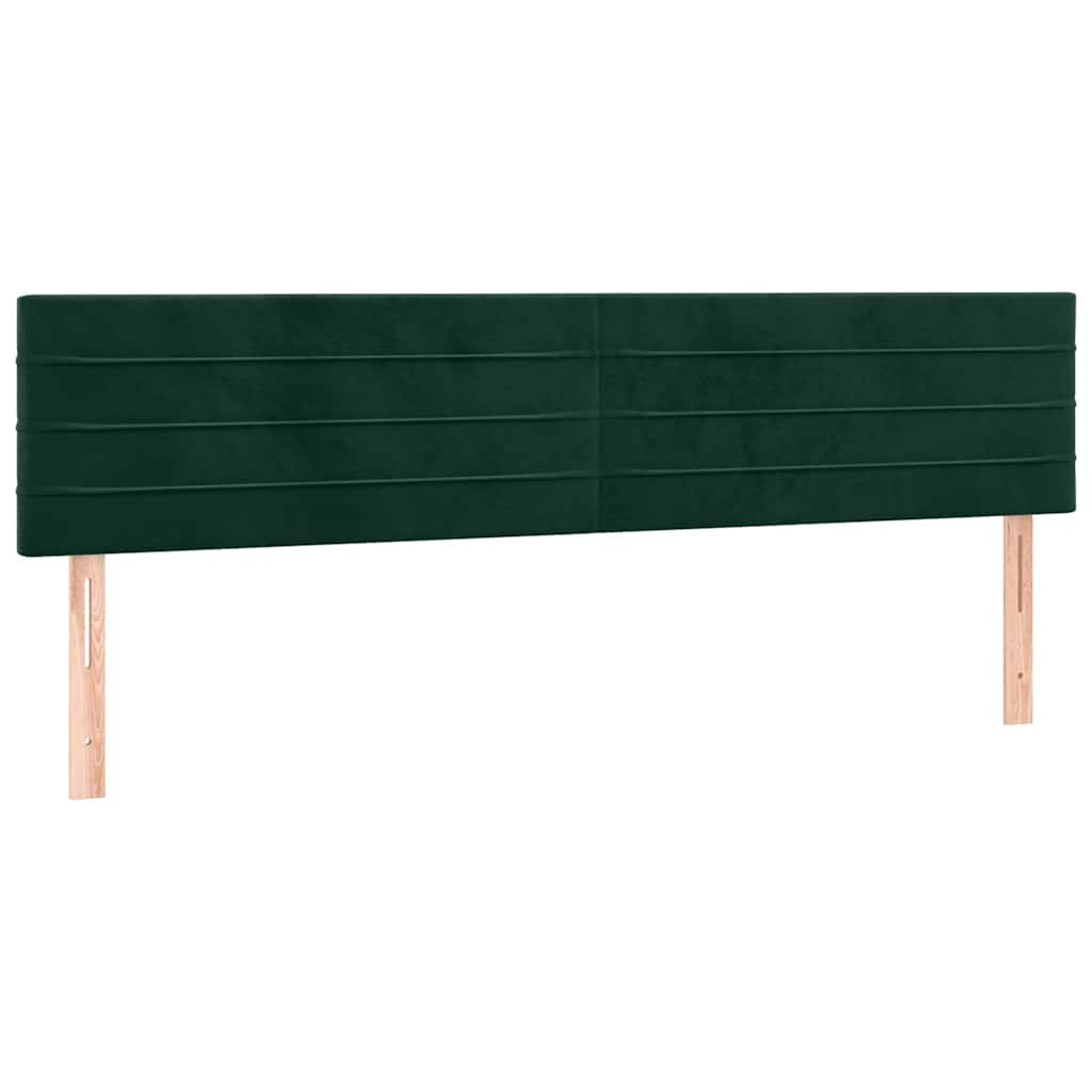 Zagłówek do łóżka z LED, ciemnozielony, 160x5x78/88 cm, aksamit Lumarko!