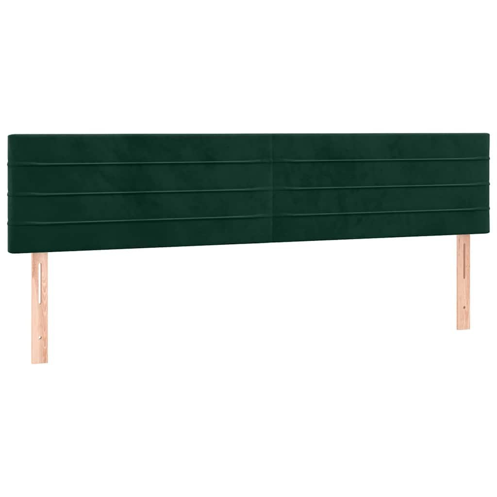 Zagłówek do łóżka z LED, ciemnozielony, 180x5x78/88 cm, aksamit Lumarko!